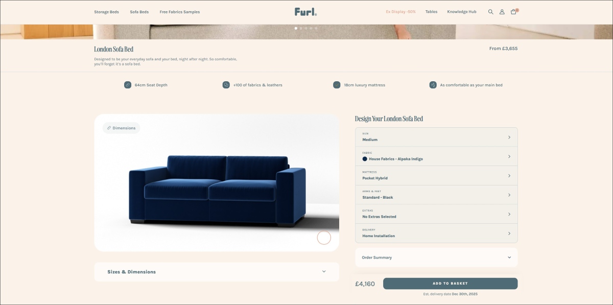 furl london sofa bed